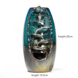 Retro Ceramic Incense Burner for Smoke Backflow Like Water Streaming Down Art Craft Incense Cones