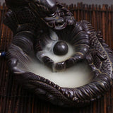 2020 With 60 Incense Cones Buddhist Porcelain Dragon Incense Holder Smoke Backflow Fragrance Retro Art