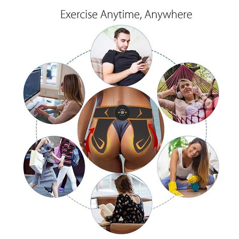 New Upgraded EMS Muscle Training Gear USB Rechargeable ABS Stimulator Hip Trainer Muscle Training Belt Set [<lun>]