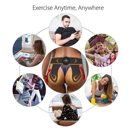 New Upgraded EMS Muscle Training Gear USB Rechargeable ABS Stimulator Hip Trainer Muscle Training Belt Set [<lun>]