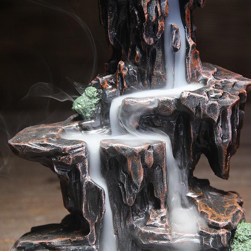 Alice Incense Holder Waterfall Incense Burner, Home Decor Aromatherapy Ornament,Handmade gifts can help sleep +  20 Backflow incense cones [<lun>]
