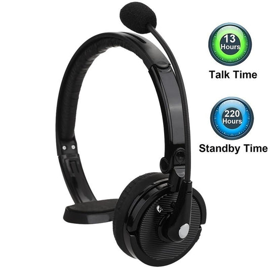 Upgraded Professional Bluetooth Headset Wireless Headphone Black Headband UP To 12 Hours Hands Free For Drivers