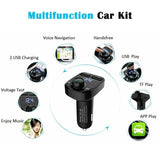 Bluetooth FM Transmitter for Car, Wireless Car Radio Adapter, Hands-Free Calling, MP3 Player Support TF/SD Card Car Chargers with 2 USB Ports Charger Support USB Drive