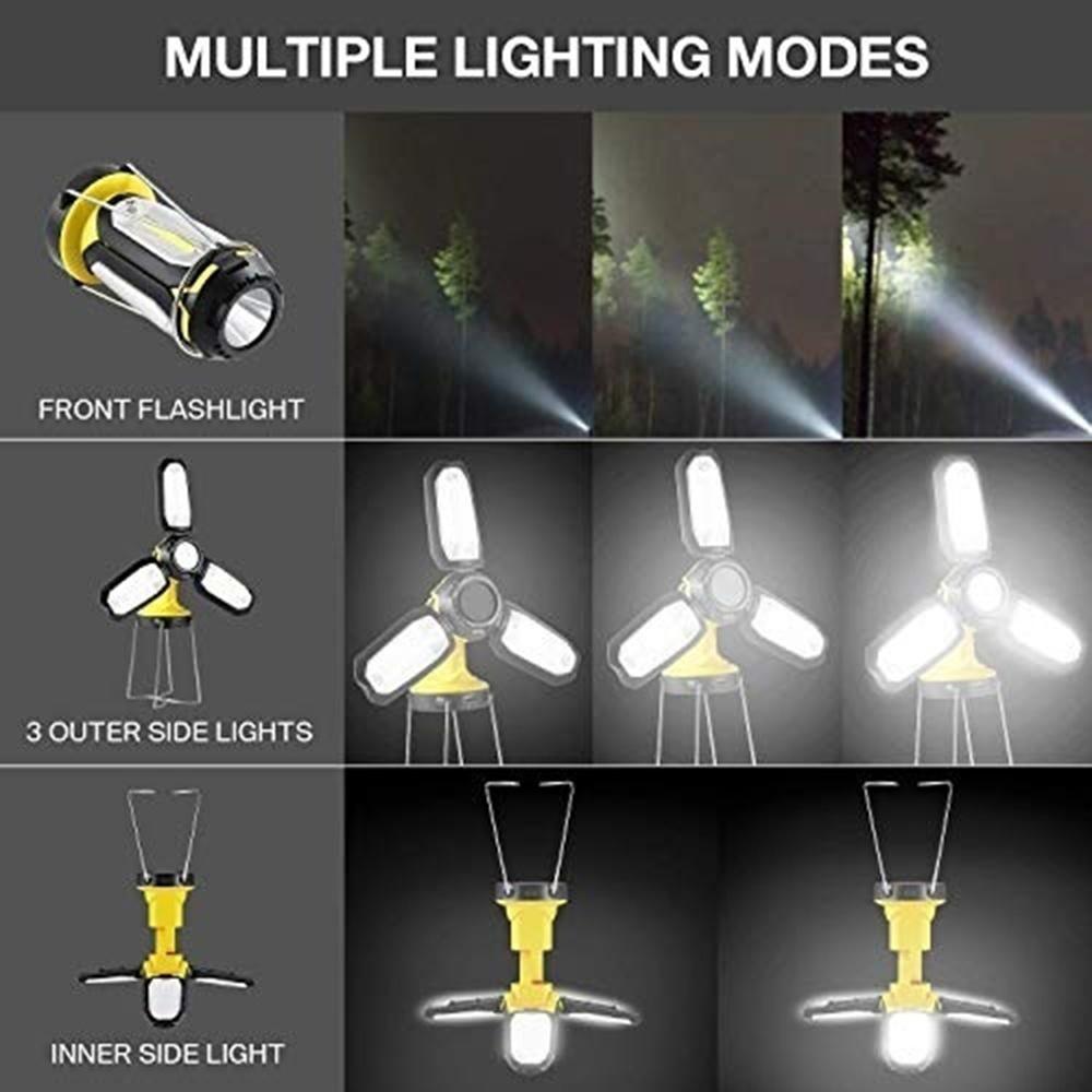 LED Camping Lantern, Rechargeable 2200mAh Portable Tent LED Lights Flashlights by USB Charging for Phone Charging,Emergency,Hurricane,Fishing and More