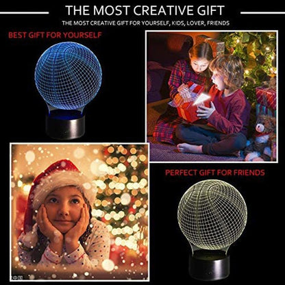New 7 Color Changing Night Lamp 3D Atmosphere Bulbing Light 3D Visual Illusion LED Lamp for Kids Toy Christmas Birthday Gifts