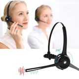 Pro Trucker Bluetooth Headset/Office Wireless Headset, Bluetooth Earpiece Noise Cancelling Headphones with Microphone,Charging Dock,Mute Function for Car Call Center iPhone Android Cell Phones