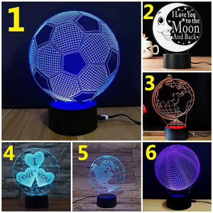 New 3D Lamp LED Table Touch Remote Night Light Man Boys Birthday Decor Gifts