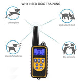 1000M IP6X 4 Modes Waterproof Pet Dog Training Collar Eectric Remote Control Shock Collar with LCD Display for 1~3 Dogs