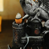 2021 New Retro Resin Crafts Ornaments Ash Catcher Dragon Backflow Incense Burner Holder Home Furnishing Nordic Christmas As Gift Aromatherapy (Color: Grey) [&lt;lun&gt;]