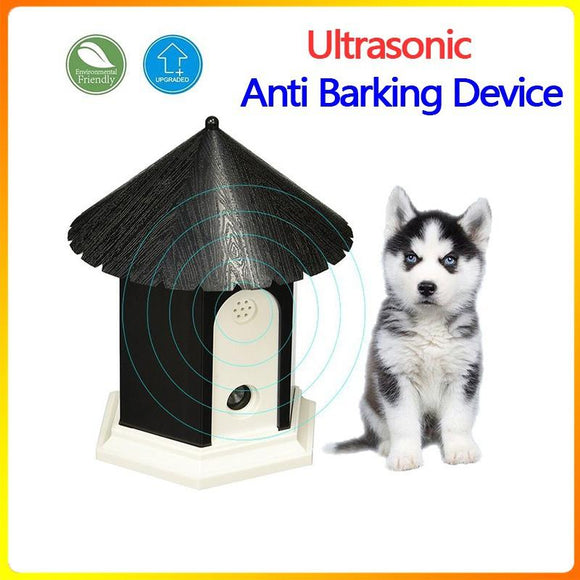 New Ultrasonic Outdoor Anti Barking Deterrent - Bird House Shaped Sonic Bark Controller by HappyHapi, Small Size, Household Training Tool, No Harm To Pets, Plant, Human