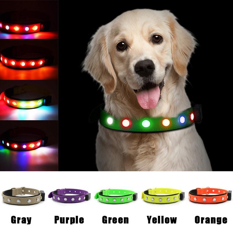 2021 LED Dog Collar Swimming Harness USB Magnetic Rechargeable 10 hours Flashing Strong waterproof DIY Adjustment Pet Night Safety Visible Collar