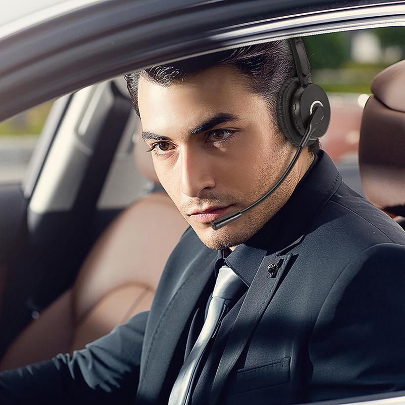 Trucker Bluetooth Headset V5.0/noise cancellation hands free Bluetooth earbud, truck drivers,office,and Skype,call center of the wireless Bluetooth headphones for android, apple [<lun>]