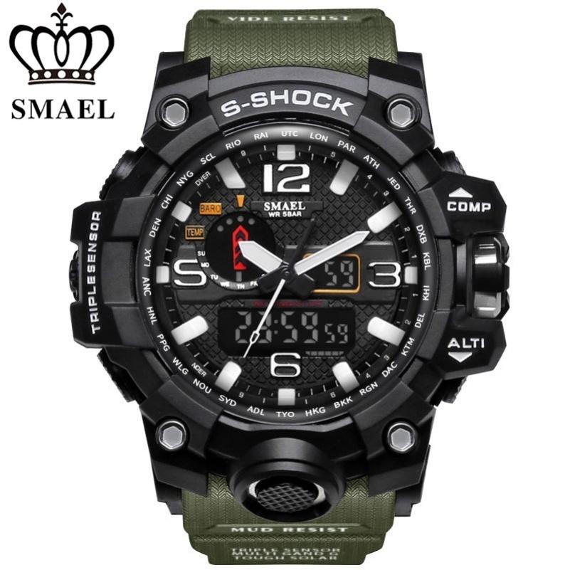 Fashion Men Sport S Shock Watch Dual Display Analog Digital LED Electronic Quartz-Watches Man Waterproof Swimming Wrist Watches Male [<lun>]