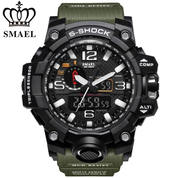 Fashion Men Sport S Shock Watch Dual Display Analog Digital LED Electronic Quartz-Watches Man Waterproof Swimming Wrist Watches Male [<lun>]
