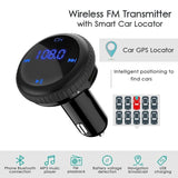 Car Locator,In Car Bluetooth FM Transmitter Handsfree Call Dual USB Charger Radio Adapter