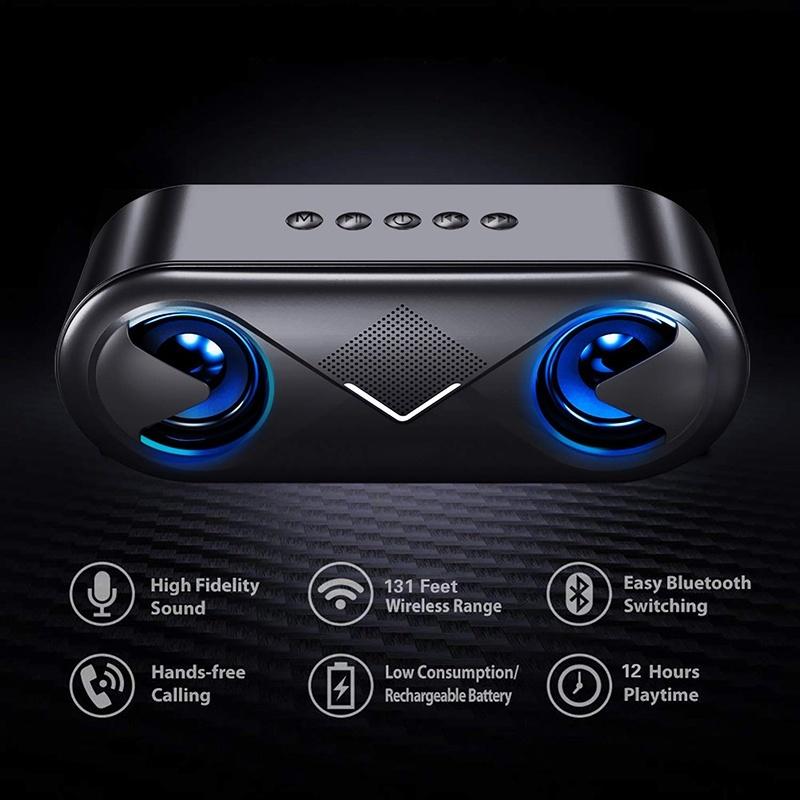 HiFi Bluetooth 4.1 LED Speaker Strong Bass Support SD Card Outdoor Portable Subwoofer Music Player