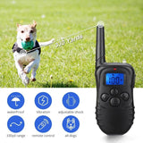 Professional LCD Electric 300M 100LV Levels Waterproof Shock Vibra Pet Training Collar Electric Pet Dog Training Remote Control Collar (Color: Black)