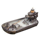 Retro Handmade Ceramic Backflow Incense Burner Home Decor Incense Holder Buddhist Crafts +20 Incense Cones