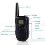 Professional LCD Electric 300M 100LV Levels Waterproof Shock Vibra Pet Training Collar Electric Pet Dog Training Remote Control Collar (Color: Black)