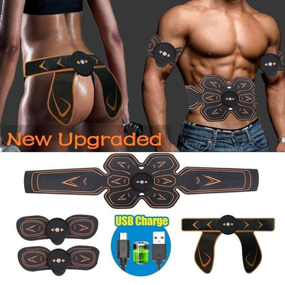 New Upgraded EMS Muscle Training Gear USB Rechargeable ABS Stimulator Hip Trainer Muscle Training Belt Set [<lun>]