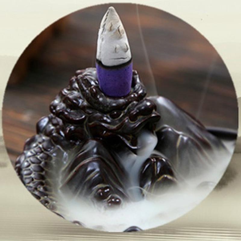 Retro Buddhist Porcelain Incense Holder Backflow Incense Burner Home Fragrance  Artwork