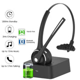 Pro Trucker Bluetooth Headset/Office Wireless Headset, Bluetooth Earpiece Noise Cancelling Headphones with Microphone,Charging Dock,Mute Function for Car Call Center iPhone Android Cell Phones [&lt;lun&gt;]