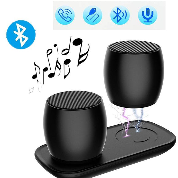 New Bluetooth Speakers, Portable True Wireless Speaker with Built-in-Mic, Thunder Stereo Speakers Set with HD Sound Long Lasting for iPhone iPad Android Smartphone and More