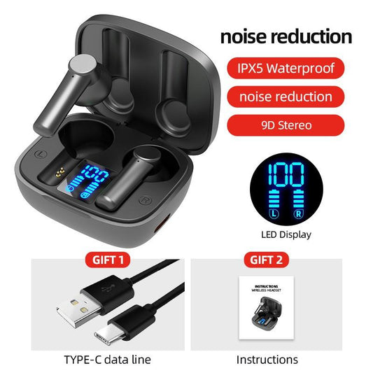 2021 TWS HiFi Bluetooth 5.0 Wireless Earphone TWS LED Touch Sports Earphone Noise Cancelling Earphone In Ear Bluetooth Earbuds With Charging Box [<lun>]