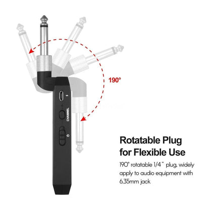 CUVAVE WP-5G Wireless 5.8GHz Guitar System Rechargeable Audio Transmitter And Receiver ISM Band for Electric Bass Guitars Amplifier Accessories