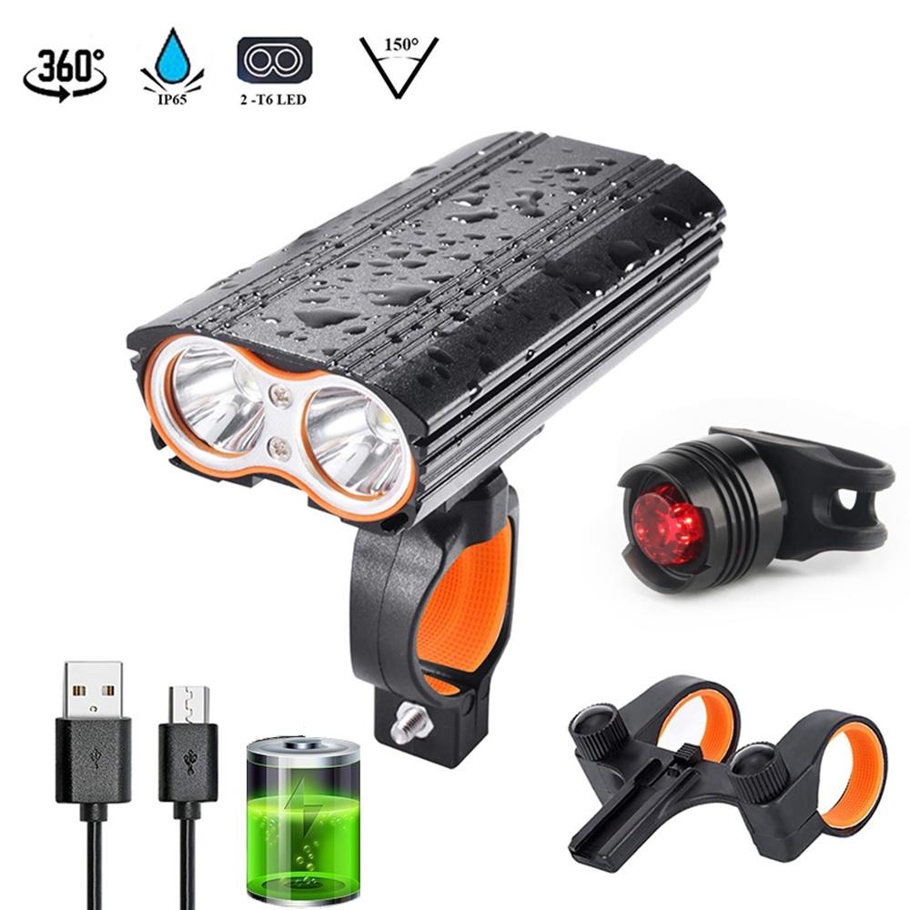 Bike Light, USB Rechargeable Bicycle Headlight,Waterproof 4 Modes LED Front Cycling Light, Super Bright Flashlight Torch for Road Mountain Cycling