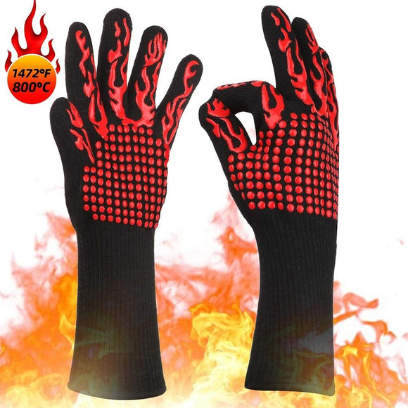 BBQ Gloves 1472℉ Extreme Heat Resistant Grill Gloves Insulated Oven Mitts with L5 Cut Resistant for Cooking, Baking,Cutting, Welding, Smoker Fireplace