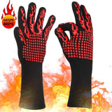 BBQ Gloves 1472℉ Extreme Heat Resistant Grill Gloves Insulated Oven Mitts with L5 Cut Resistant for Cooking, Baking,Cutting, Welding, Smoker Fireplace