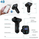 Bluetooth FM Transmitter for Car, Wireless Car Radio Adapter, Hands-Free Calling, MP3 Player Support TF/SD Card Car Chargers with 2 USB Ports Charger Support USB Drive