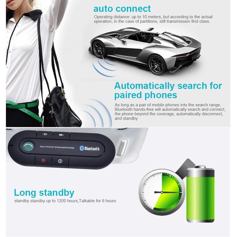 3 Color Bluetooth V4.1 Handsfree Speaker Phone + Charger Car Kit for Mobile Phone [<lun>]