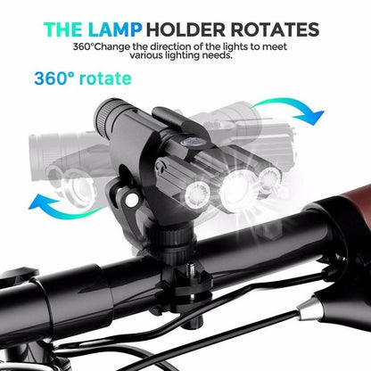 Three Head USB Rechargeable Bike Light Set Powerful Lumens Bicycle Light Road Bike Headlight