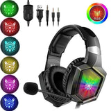 Gaming Headset PS4 Headset with 7.1 Surround Sound, Xbox One Headset w/ Noise Canceling Microphone &amp; LED Light, Compatible with PS4, Xbox One, Switch, PC, Mac, Laptop, Over Ear Headphones