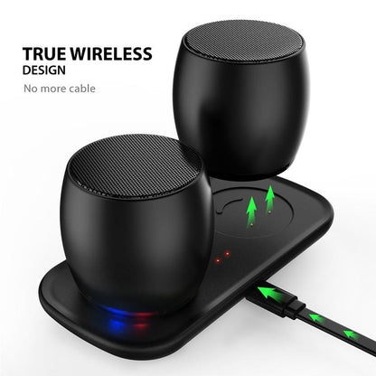 TWS Bluetooth Speakers, Portable True Wireless Speaker with Built-in-Mic, Thunder Beats Stereo Speakers Set with HD Sound Long Lasting for iPhone iPad Android Smartphone