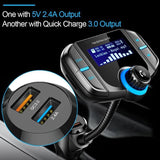 New Version Bluetooth FM Transmitter for Car Wireless Aux Adaptor Receiver Hands Free Car Kit 2.4A Fast Charger with 1.7Inch Larger Display SD Reader, AUX In/Out for All 12-24V Cars [&lt;lun&gt;]