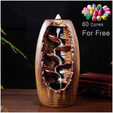 60 Backflow incense cones Retro Handmade Porcelain Ceramic Backflow Incense Burner Buddhist Decoration Home Aromatherapy