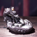 2020 With 60 Incense Cones Buddhist Porcelain Dragon Incense Holder Smoke Backflow Fragrance Retro Art
