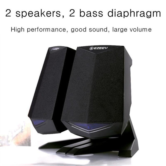 2021 Brand New Mini Subwoofer Dual Speakers Stereo Supper Bass Music Box 2.0 Channel Computer Speakers For Desktop Laptop Tablet PC Smartphone