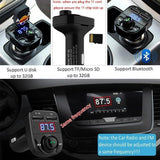 Bluetooth FM Transmitter for Car, Wireless Car Radio Adapter, Hands-Free Calling, MP3 Player Support TF/SD Card Car Chargers with 2 USB Ports Charger Support USB Drive