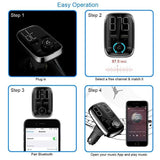 Bluetooth Car FM Transmitter, Wireless Audio Transmitter Car Charger with USB Charge, Car Radio Audio Adapter MP3 Player Support Hands-free Calling,for iPad iOS Android Phone Portable GPS Navigator