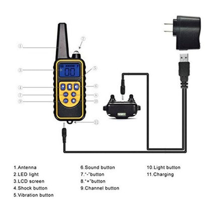 Dog Training Collar with Remote Control 1000 feet - Rechargeable and Upgraded IP67 Waterproof Electric Collar for Large Medium Small Dogs