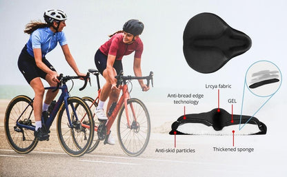 Exercise Bike Seat Cover - Large Wide Foam &amp; Gel Padded Bicycle Saddle Cushion for Women Men Everyone, Bicycle Seat Cover for Exercise Bike Spin Bike Cruiser Bike Indoor Cycling