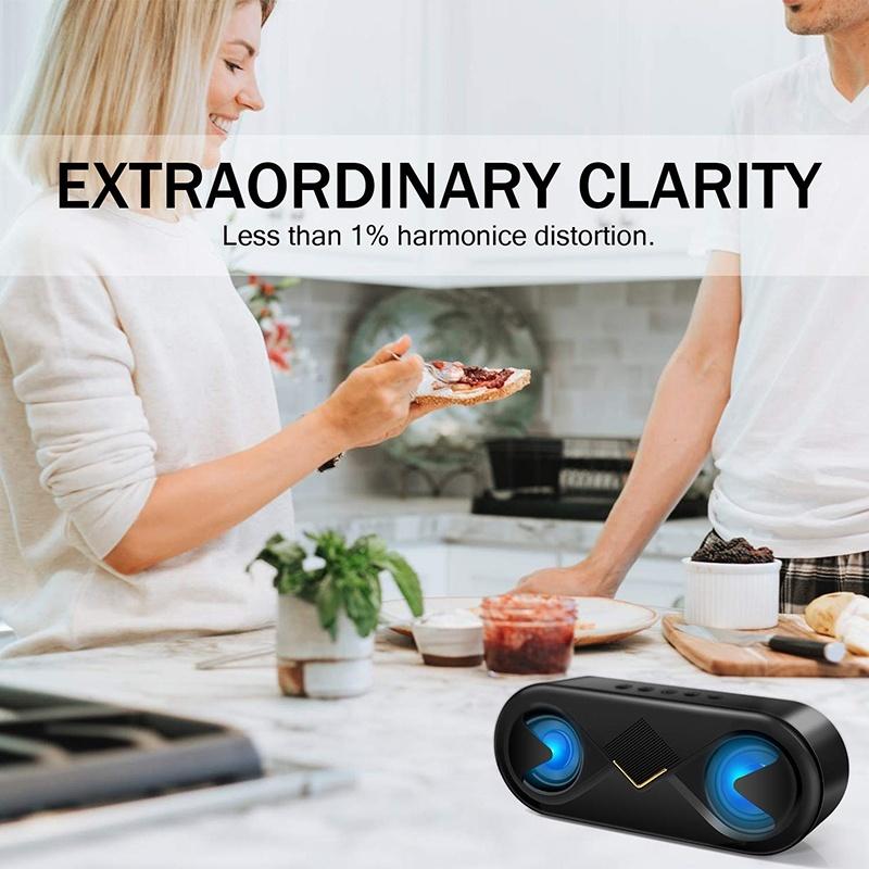 HiFi Bluetooth 4.1 LED Speaker Strong Bass Support SD Card Outdoor Portable Subwoofer Music Player