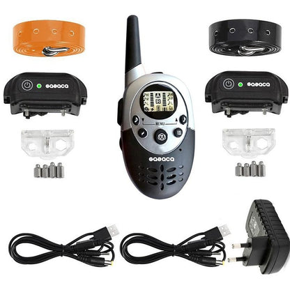 2021 New 1000 Yards Dog Training Collar with Remote, Rechargeable and Waterproof with 3 Dog Training Modes Static Shock/Vibration/Beep for Medium or Large Dog with White Backlight LCD Screen [<lun>]