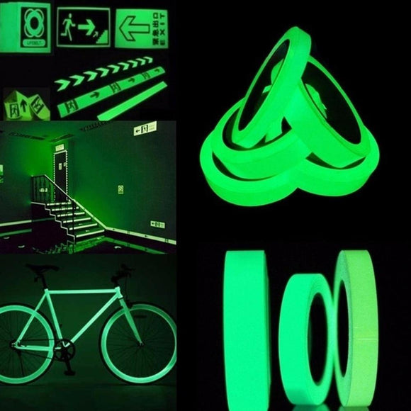 Reflective Glow Tape Self-adhesive Sticker Removable Luminous Tape Fluorescent Glowing Dark Striking Warning Tape