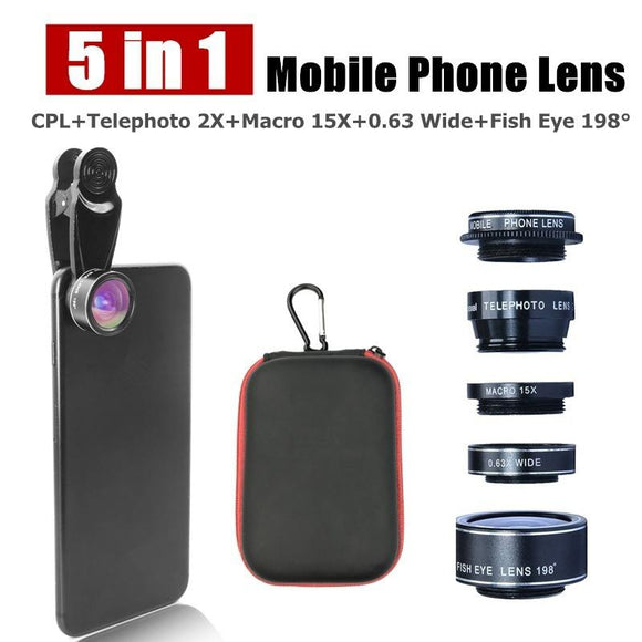 2020 New Mobile Phone Camera Lens Wide Angle Macro CPL Filter Fish Eye Lens for Smartphones