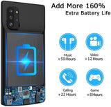 New Fashion Portable Battery Case for Galaxy S20 Ultra/S20+/S20/Note10 Plus/Note10/S10 Plus/Note9/Note8/S9 Plus/S8 Plus/S7 edge, Charging Case for Samsung Rechargeable External Battery Pack Extended Battery Protective Charger Case